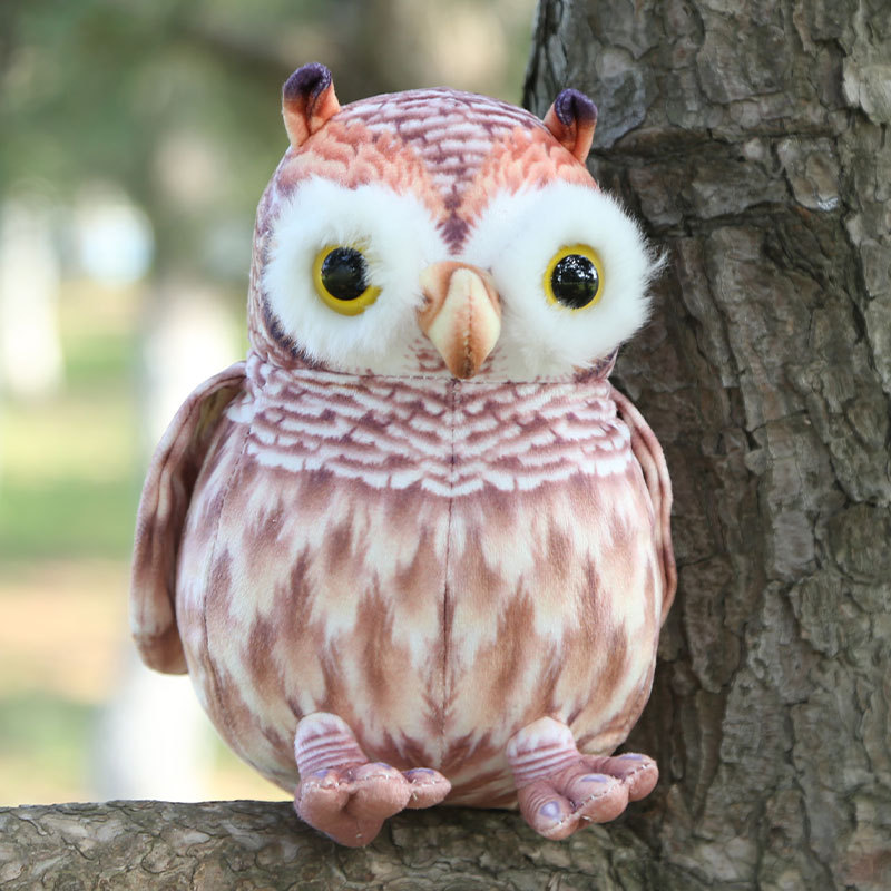 Simulation owl 22cm/140g pink