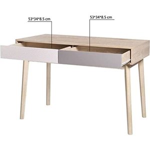 โต๊ะแบบกำหนดเองพร้อมลิ้นชัก2ชั้นลายไม้โอ๊คสีขาวเทา-L 120 x D 55 X H 78ซม. - Product Image 2
