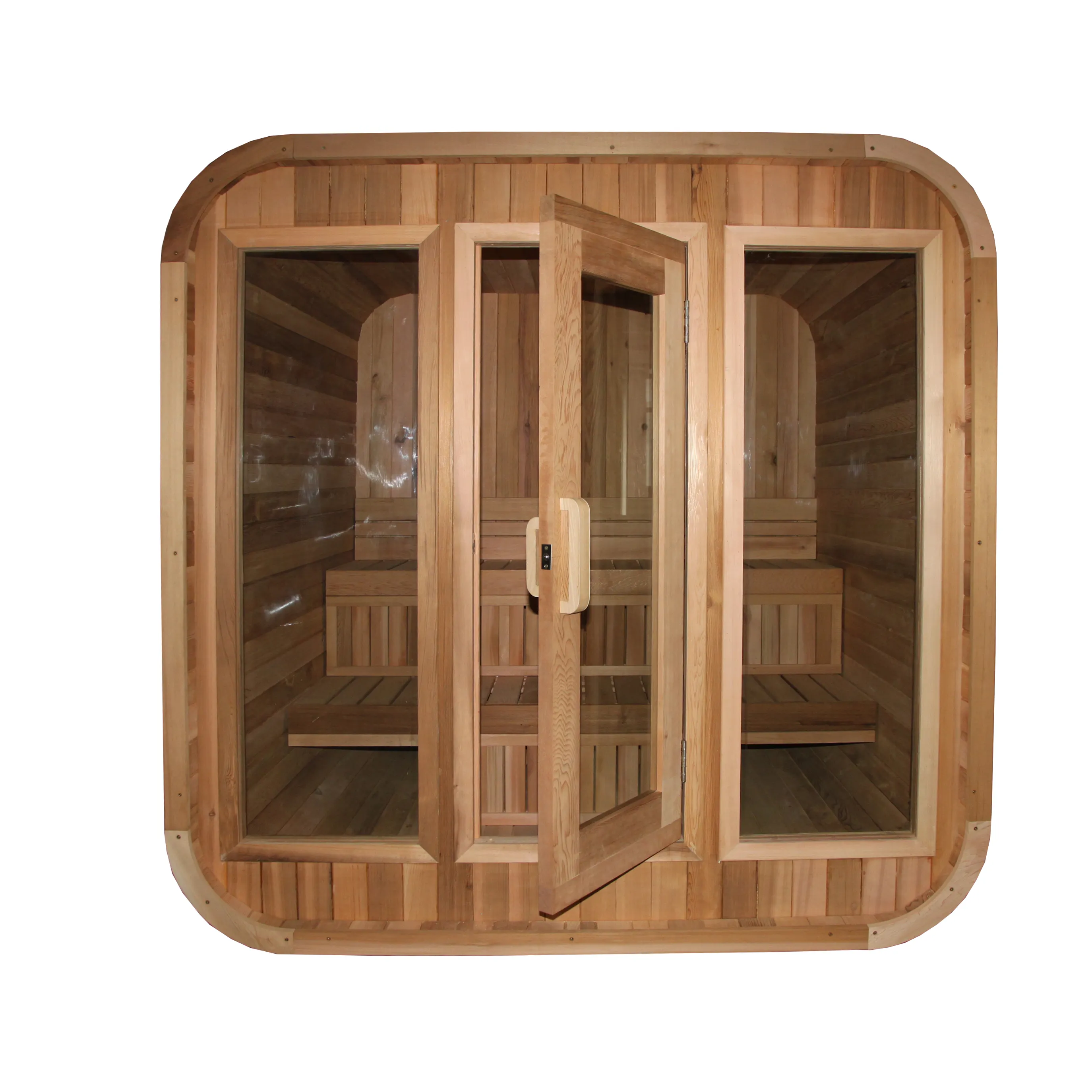 Nuovo bagno di vapore della stanza di sauna all'aperto della costruzione di legno termico di alta qualità della fabbrica per la stanza di sauna delle vasche termali di 2-6 persone
