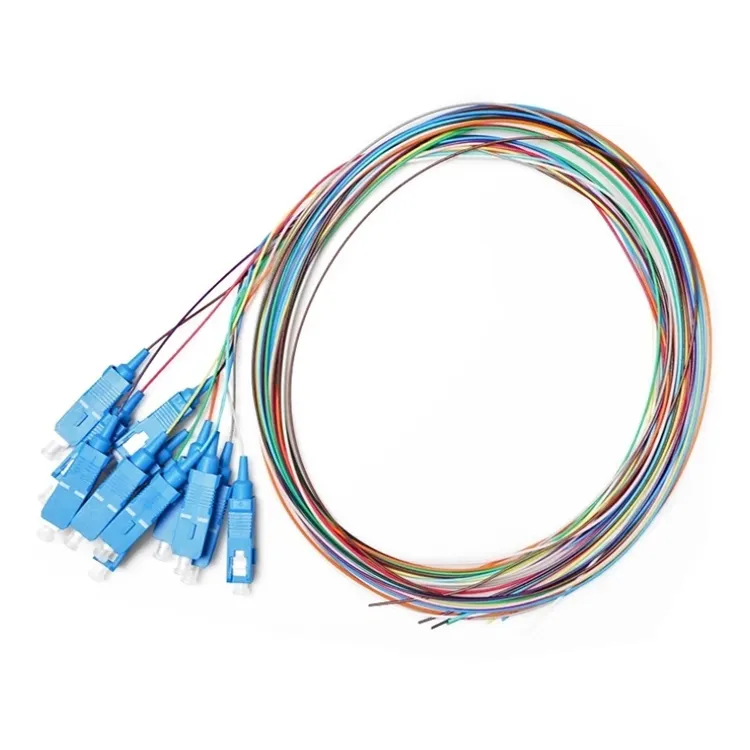 Conector azul SM OS2 G.657A1, 12 colores, 0,9mm, LSZH, PVC SC/UPC, coletas de fibra óptica