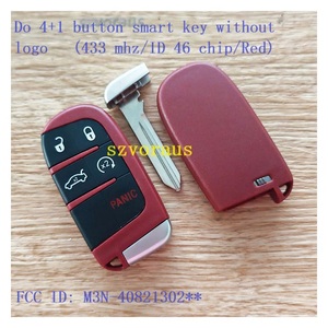 Red D-odge 5 Button Smart Remote Car <strong>Key</strong> Fob Vehicle <strong>Keys</strong> for Ch-arger SRT Hellcat RED (FCC ID : M3N40821302) - Product Image 2