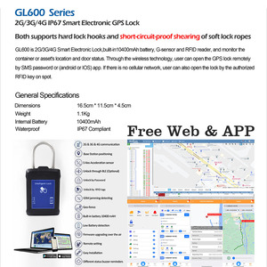 CST GL600 Electronic Seal RFID Lock ESeal GPS Lock Padlock GPS Tracker for Cabinet Container Security and <strong>Tracking</strong> Free Platform - Product Image 4