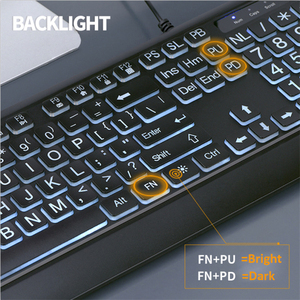 Teclado de impresión grande RGB retroiluminado con cable, teclas con letras grandes, USB, para personas con discapacidad visual - Product Image 4