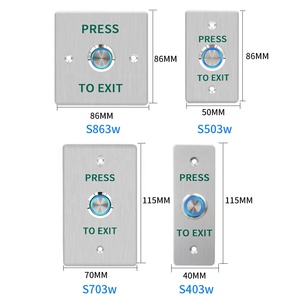 Su geçirmez kapı itme çıkış düğmesi kapısı açma anahtarı açacağı COM NC NO kapı erişim kontrol sistemi için LED aydınlatmalı giriş açık - Product Image 4