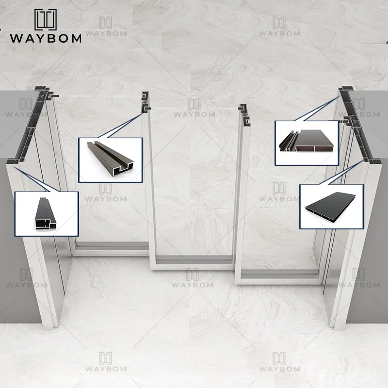 Waybom Slim Top Hung Sliding folding series high quality aluminum shower profiles