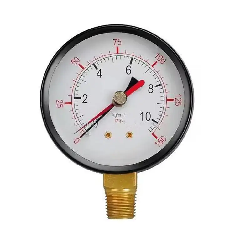 Red Maximum Pointer Tattle-Tale W / Limit Indicator Dry Pressure Gauge with Peak Pressure Indicator