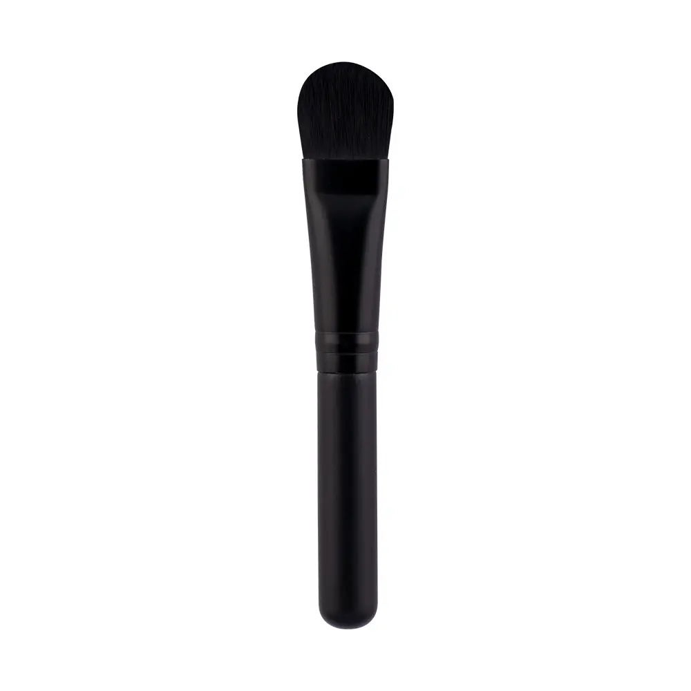 Mini Vegan Rambut Sintetis Datar Masker Wajah Aplikator Foundation Makeup Brush Putih Hitam untuk Perawatan Kulit Kecantikan