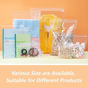 透明定制尺寸6 "* 9" 透明塑料可重新封闭拉链2密耳拉链袋用于卡片信封面包店饼干糖果
