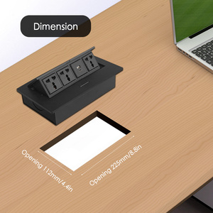 Enchufe de oficina integrado de escritorio de mesa de 3 salidas estándar universal 1U1C emergente con diseño oculto de red SDK - Product Image 3