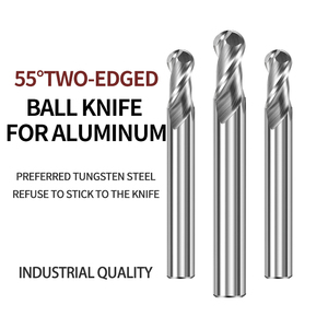 Fabrika fiyat karbür <span class=keywords><strong>6</strong></span>*50mm çift keskin uçlu 55 ° topu işleme alüminyum için parmak freze çakısı