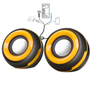 圆形迷你USB低音扬声器放大器家庭影院Hifi音响系统2.0游戏电脑扬声器用于PC笔记本电脑工厂 - Product Image 1