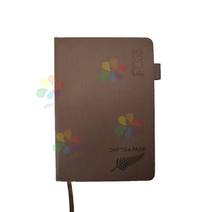 Venta al por mayor personalizado A5 con correa elástica PU diario cuaderno impreso marca Logo diario Bloc cuaderno de notas de cuero PU