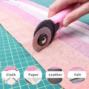 Factory Handheld Mini Multi-function 45mm Rotary Blade ABS+TPE Handle for Paper Fabric Cutting Drum Round <strong>Cutter</strong> - Product Image 3