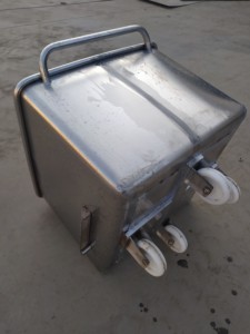 200L thép không gỉ nhà máy công nghiệp Cách sử dụng nhỏ thịt giỏ hàng với bánh xe giao thông vận tải giỏ hàng - Product Image 2