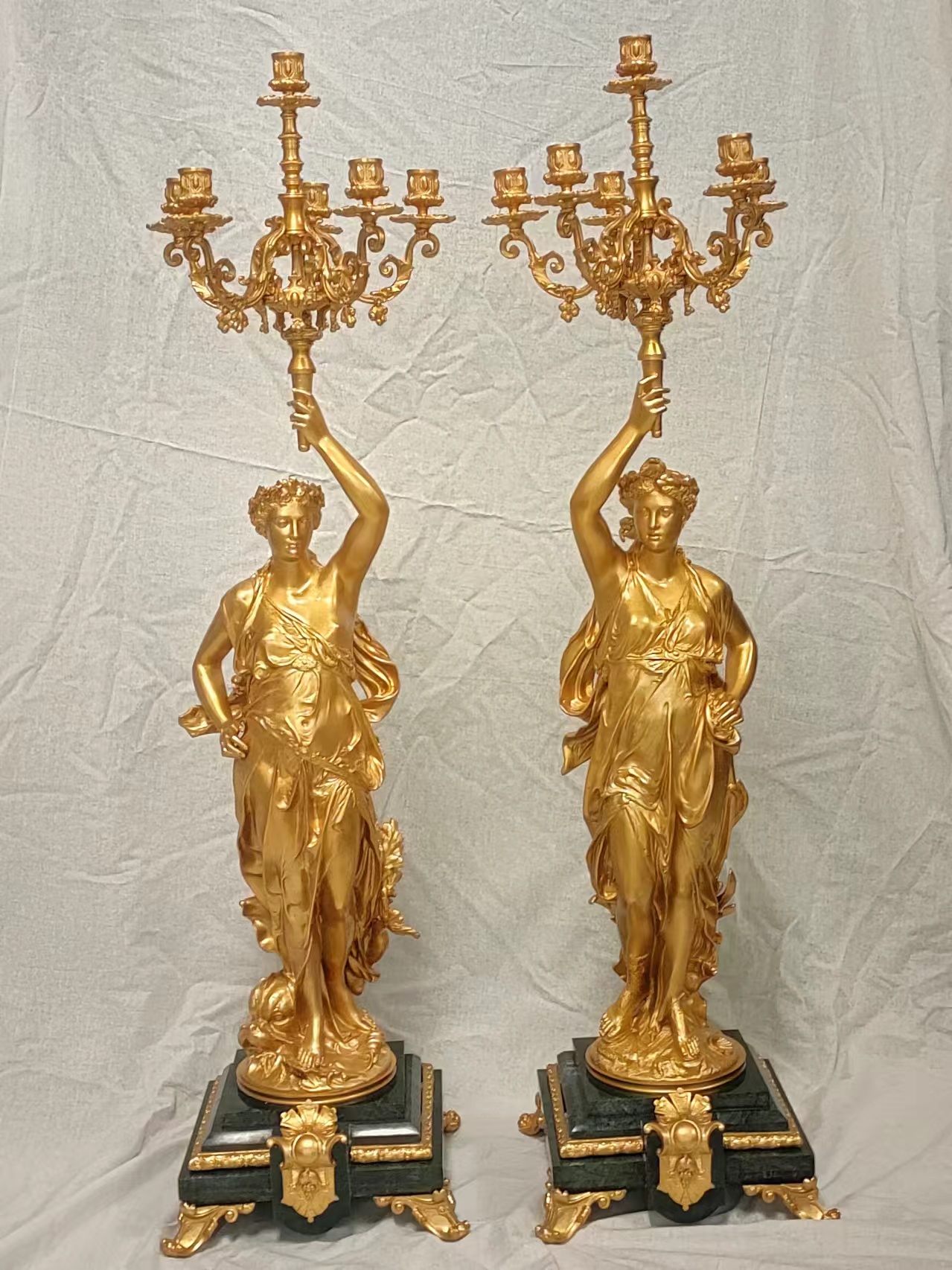 Gilt Gold with Green marble