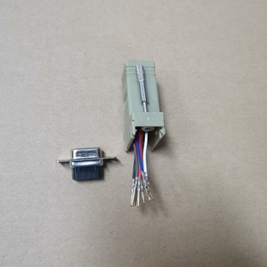 公母DB9 RS232 9孔串行端口适配器8P8C RJ45连接器，用于电信计算机设备，用于两个公 - Product Image 3