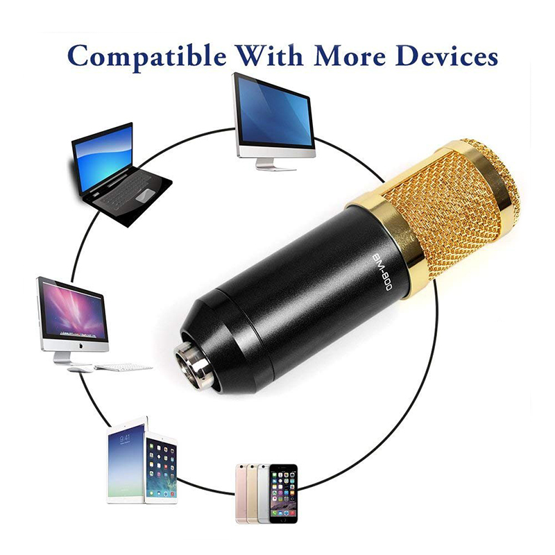 bm 800 Microphone Studio Recording Kits bm800 Condenser Microphone for Computer Phantom Power bm-800 Karaoke mic V8 Sound Card