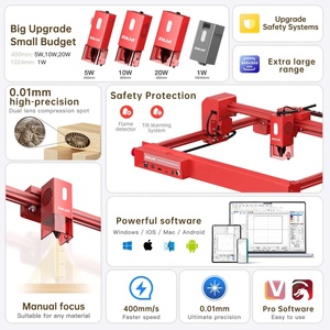Mini máquina de tallado láser DAJA A6 Control de aplicación CNC DIY marca rápida impresora cortadora diodo de goma de papel - Product Image 3