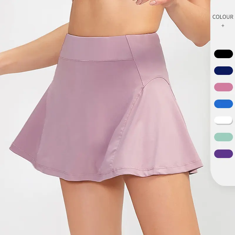 Vestido Sexy de cintura alta para mujer, pantalones cortos de tenis y bádminton para gimnasio y Fitness, Culotte deportivo de secado rápido para yoga y Golf, falda con bolsillo