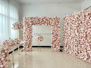 E028 sừng màu hồng cừu góc khung Runner bảng lụa hoa nhân tạo bảng RUNNERS Wedding vòm centerpieces bối cảnh trang trí - Product Image 4