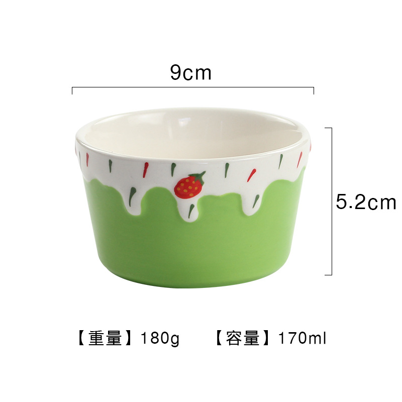 Strawberry Cake Bowl - Green
