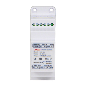 LTECH DIN-121 DIN Rail DMX Signal Amplifier DMX512 RS-485 1 <strong>Input</strong> 2CH <strong>Output</strong> - Product Image 4