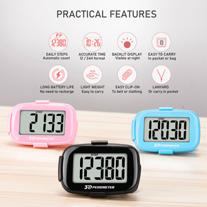 Simple <strong>Step</strong> <strong>Counter</strong> for Walking <strong>With</strong> Large Digital <strong>Display</strong>, 3D Pedometer for Walking, <strong>Step</strong> Tracker <strong>With</strong> Removable Clip Lanyard - Product Image 2