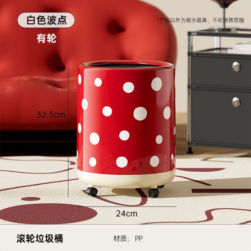 White polka dots - with wheels