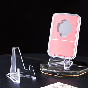 54mm * 35mm mini rõ ràng nhựa Giá vẽ đứng bóng chày thể thao thẻ đứng kinh doanh phân loại thẻ giá vẽ đứng - Product Image 2