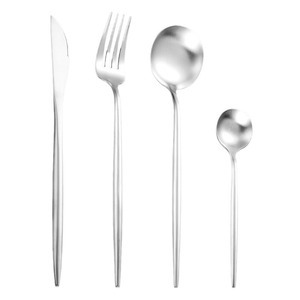 餐厅奢华18/10餐具套装金银器结婚套装不锈钢金色餐具套装