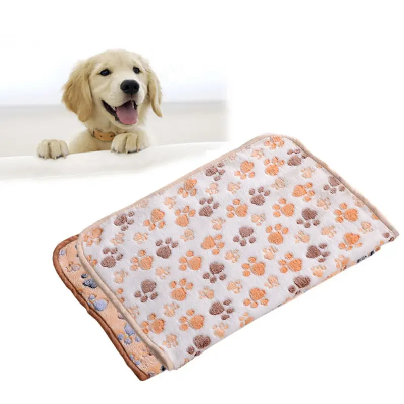 Manufacturer wholesale High Quality Thick Warm Quilt Fleece Blanket for Doggy Kitty Paw Pet Warm Blanket
