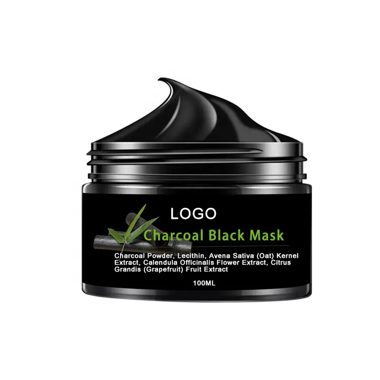 OEM al por mayor removedor de cabeza negra limpieza profunda Control de aceite nariz barro máscara carbón de bambú Peel Off máscara facial negra