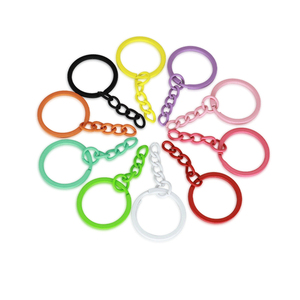 25mm/30mm High-End Factory Painted Candy Colored Keyring Hanging Chain <strong>Key</strong> With Chain