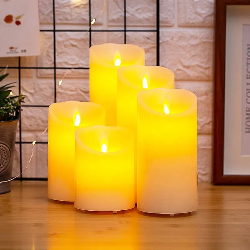 Wholesale artificial Led candle light with remote control Warm White battery Paraffin candle for wedding decorative candles