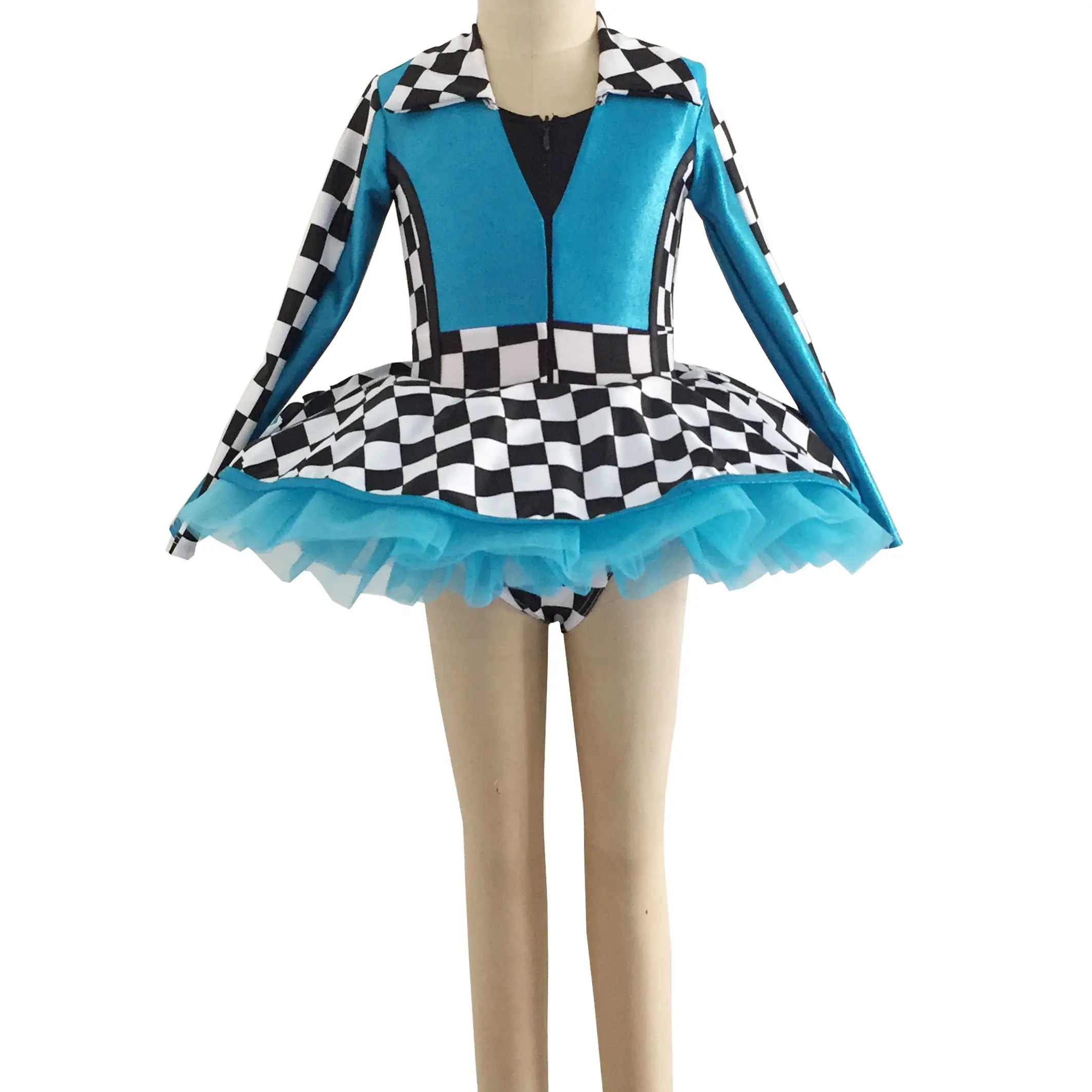 Autumn practice fitness performance wear manica lunga cheerleading uniform active Racing school school girl dance costume