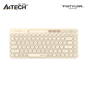 <strong>A4Tech</strong> Fstyler FBK36C as for Bluetooth <strong>Wireless</strong> <strong>Keyboard</strong> Rechargeable 87-Key TKL Compact QuietKey with round Keycaps Type-C for
