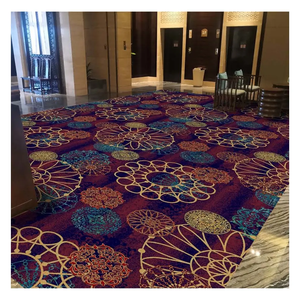 Tappeto per hall dell'hotel di lusso stampato tappeto per corridoio da parete a parete per Hotel di fascia alta tappeto per camera stampato di alta qualità