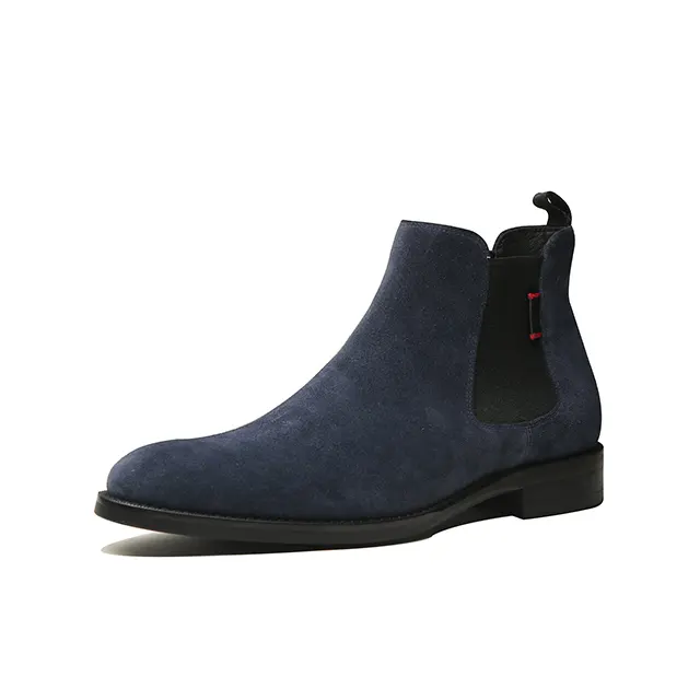 Oem personalizar a moda oxfords formal clássico azul camurça italiana chelmar botas para homens