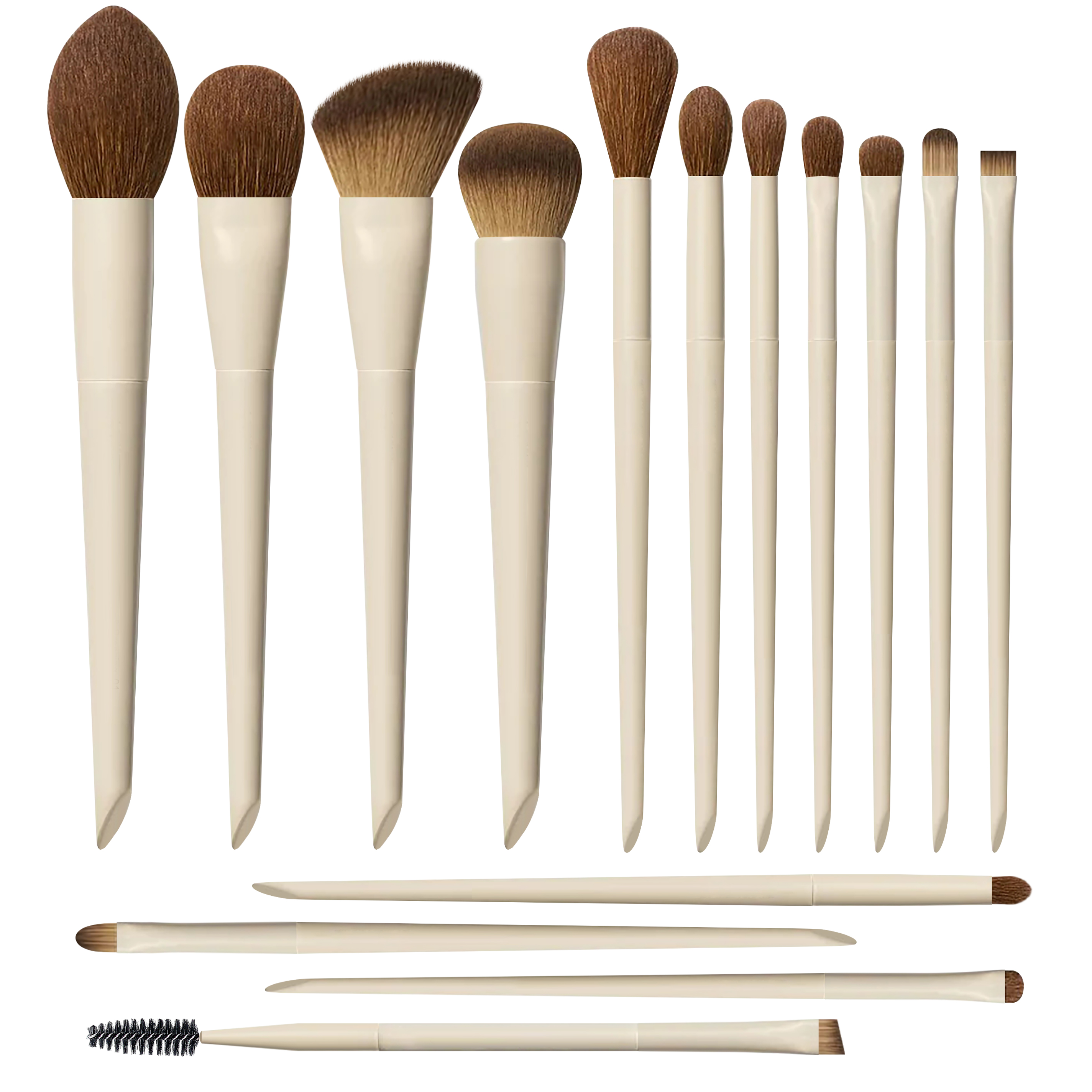 15PCs color caqui cepillo-embalaje de la bolsa de plástico