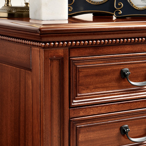 Nhà Máy Cửa Hàng Mỹ Phong Cách Rắn Gỗ Bàn Đêm Với 3 Ngăn Kéo Bên Bảng Cho Đồ Nội Thất Phòng Ngủ - Product Image 4