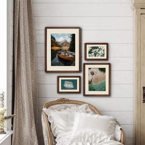 Katı doğal ahşap 8x10 Retro galeri duvar çerçevesi özelleştirilmiş A5-Brown 3-Piece fotoğraf ekran resim çerçevesi uncanvas 6x8 tuval - Product Image 3