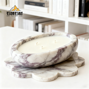 Роскошный уникальный овальный мраморный Ароматерапевтический диффузор подсвечник для ароматерапии мраморный Ароматерапевтический контейнер для домашнего декора отеля - Product Image 1