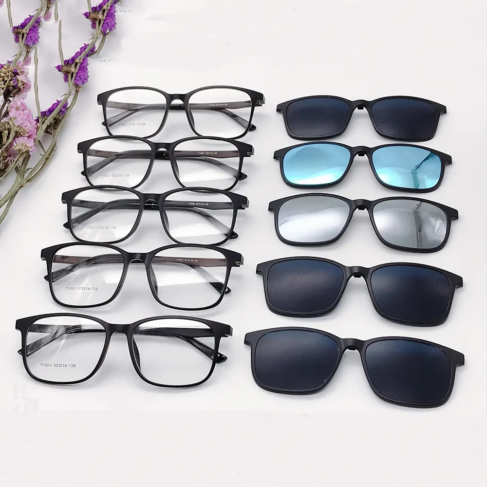 Assortiti misto magazzino TR90 cornici con la clip su occhiali da sole polarizzati lente UV400