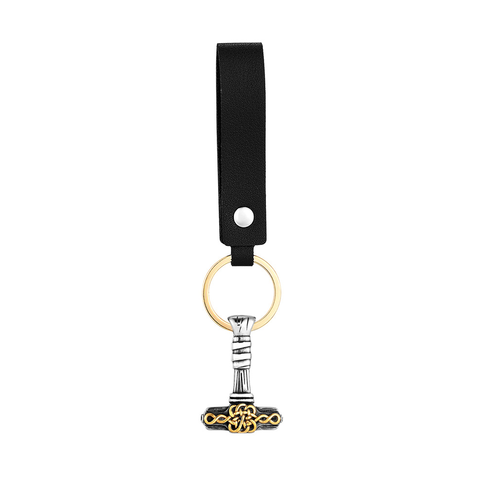 Two-tone pendant with leather cord
