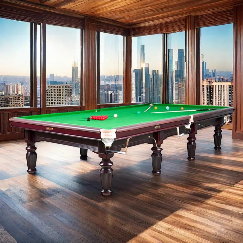 Nieuwe Engelse Stijl Massief Houten Biljart En Snookertafel Amerika Zwembadspecificatie Met Leisteen En Mdf Kussenmateriaal