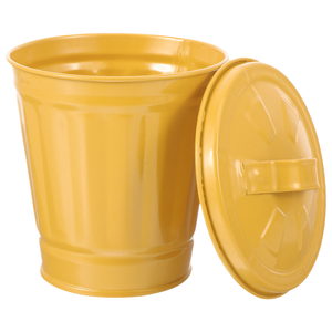 Mini papelera de oficina de metal, portalápices grande con estructura integrada, organizador de baño y cubos de basura - Product Image 1