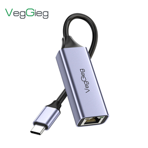 Veggieg Type C to RJ45 <strong>Ethernet</strong> Adapter <strong>10</strong>/100/1000Mbps Aluminum Alloy USB C 3.0 to <strong>Ethernet</strong> Lan Adapter Converter - Product Image 1