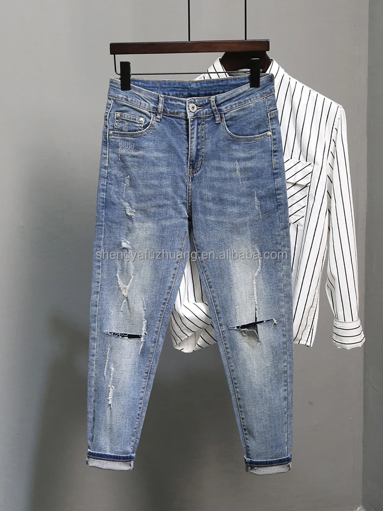 Latest design men's stretch jeans good quality men's denim trousers