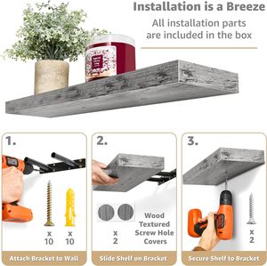 Jq Bán Buôn Tre Tường Kệ Tre Phòng Tắm Kệ Nổi Tre Treo Tường Lưu Trữ Kệ Cho Phòng Ngủ Tổ Chức - Product Image 3