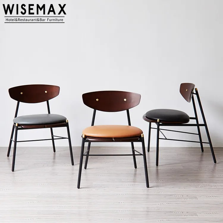 WISEMAX mobili di lusso in legno massello schienale mensa in ferro sedia da pranzo sedia a sdraio ristorante casa PU morbido cuscino sedia